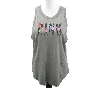 PINK Victoria's Secret Gray Knit Open Back Tank Top Size Small